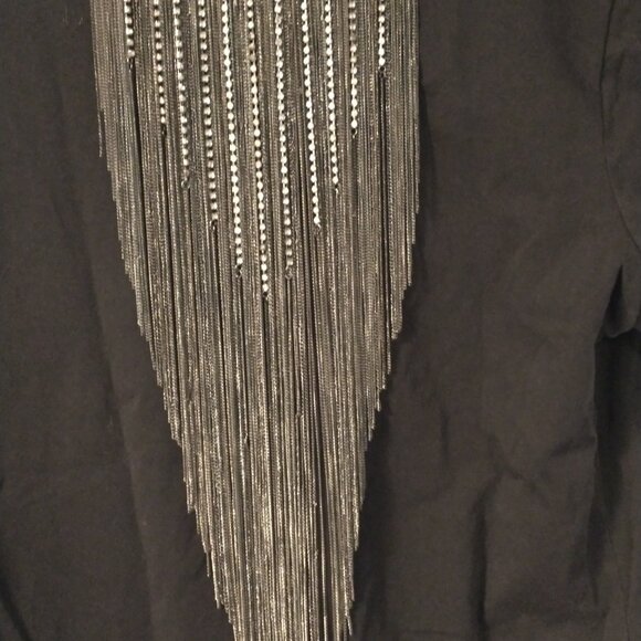 Club Monaco Statement Necklace Silver & Rhinestone Strands - Picture 4 of 4